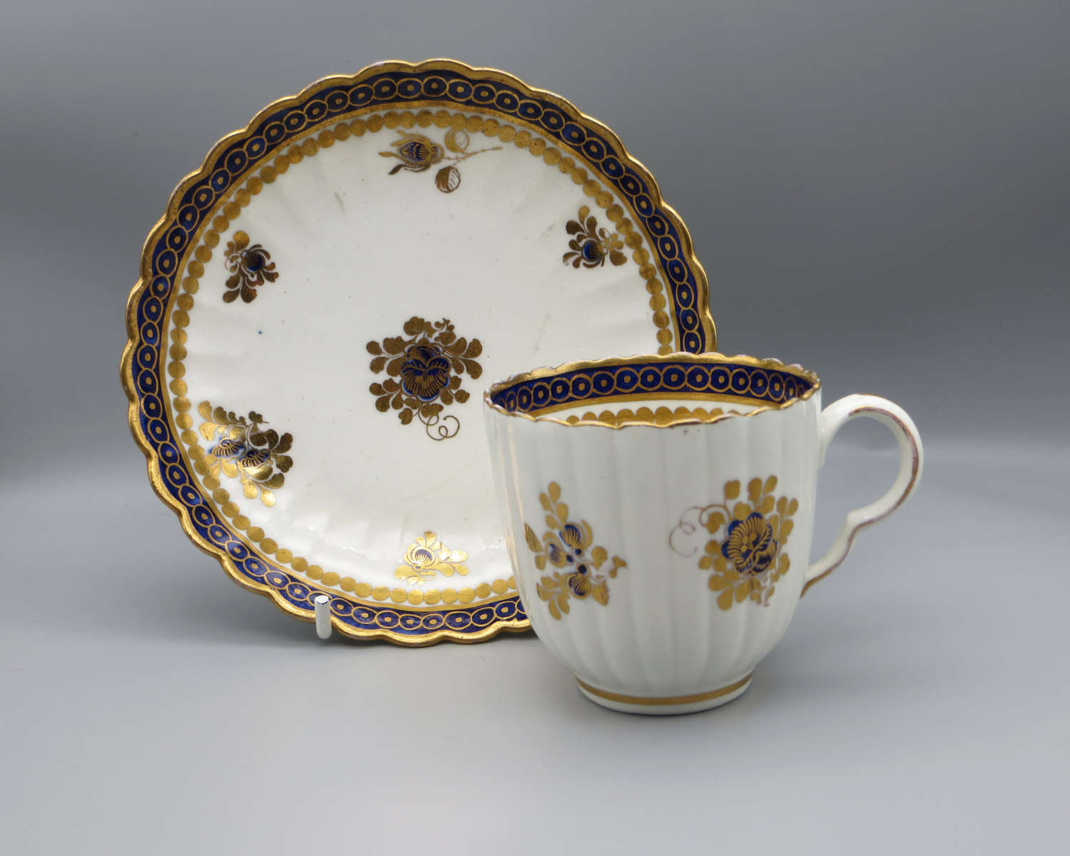 18th century Caughley coffee cup and saucer