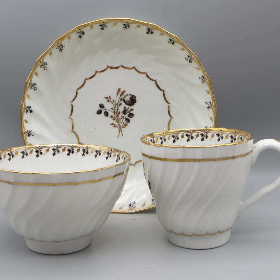 18th century Chamberlain coffee cup, teabowl and saucer