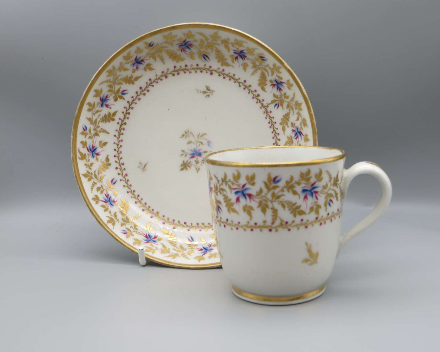 18th century New Hall coffee cup and saucer